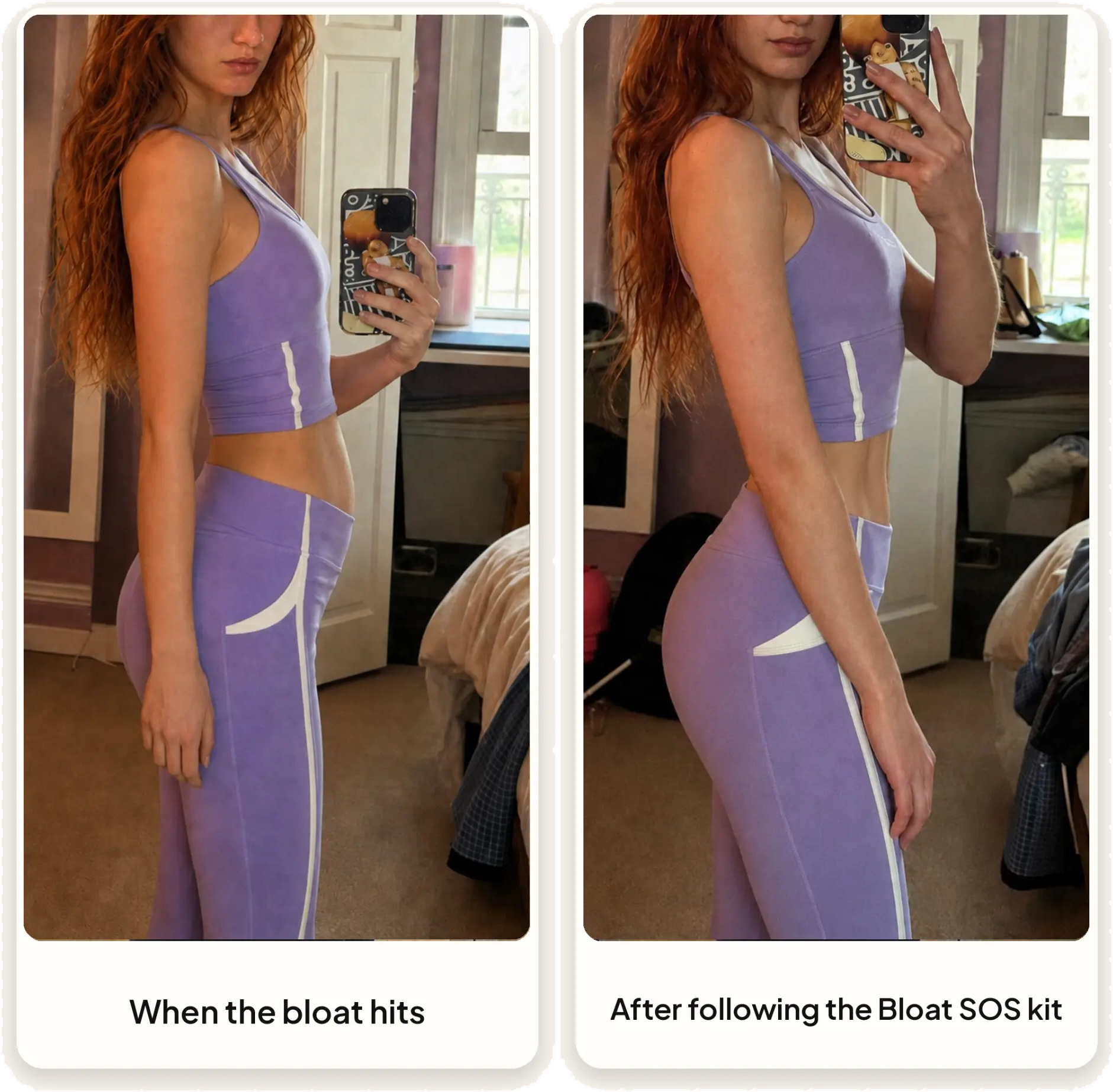 Before and after bloating